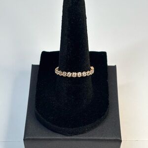 18k rose gold-plated partial eternity band ring